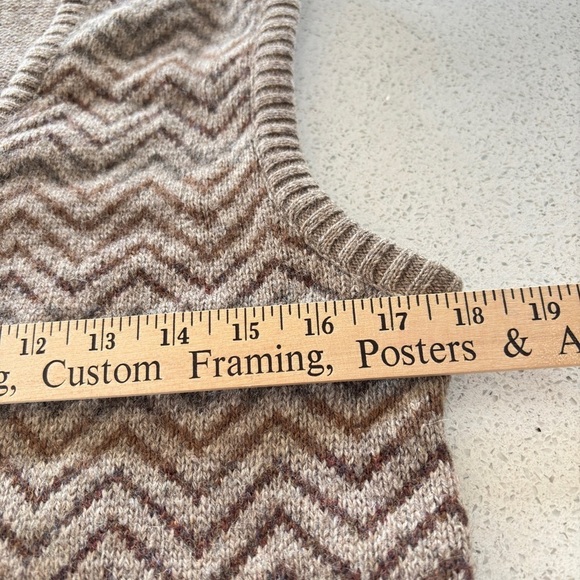 VTG Robert Bruce Sweater Vest Herringbone Mens Medium Tan Brown Gray Made In USA - Picture 6 of 13